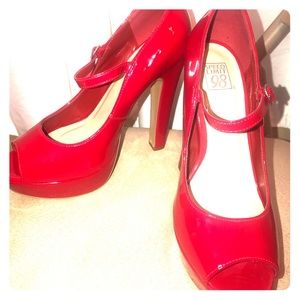 Red High Platform Heels